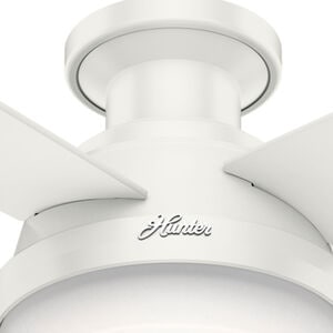 Hunter Dempsey 52 in. Low Profile Ceiling Fan with LED Light Kit and Handheld Remote - Fresh White, Fresh White, hires