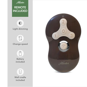 Hunter Sentinel 52 in. Ceiling Fan with LED Light Kit and Handheld Remote - Brushed Slate, Brushed Slate, hires
