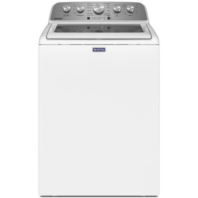 Maytag 27.75 in. 4.8 cu. ft. Top Load Washer with Extra Power Button - White | MVW5430MW