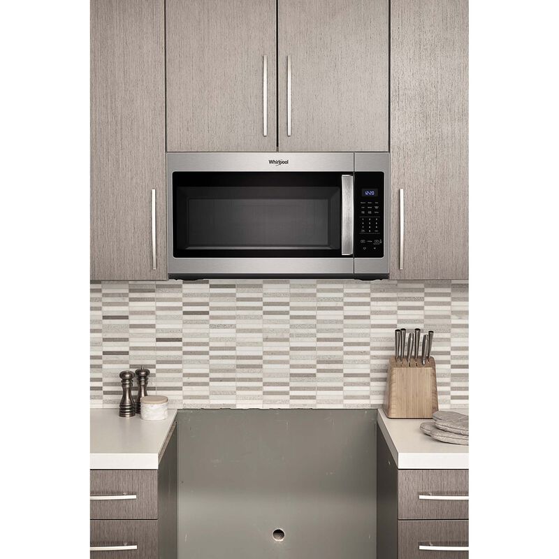 Whirlpool 30 in. 1.7 cu. ft. 1000W Over-the-Range Microwave with 300 CFM - Stainless Steel, Stainless Steel, hires