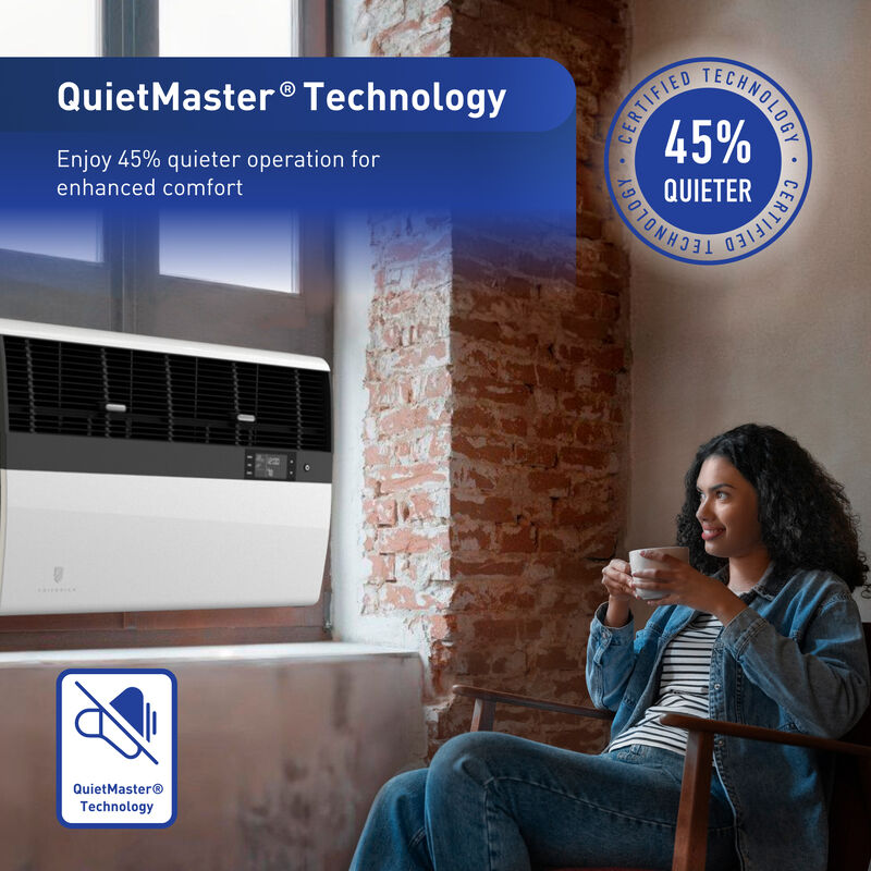 Friedrich Kuhl Series 12,000 BTU Heat/Cool Smart Window/Wall Air Conditioner with 4 Fan Speeds & Remote Control - White, , hires