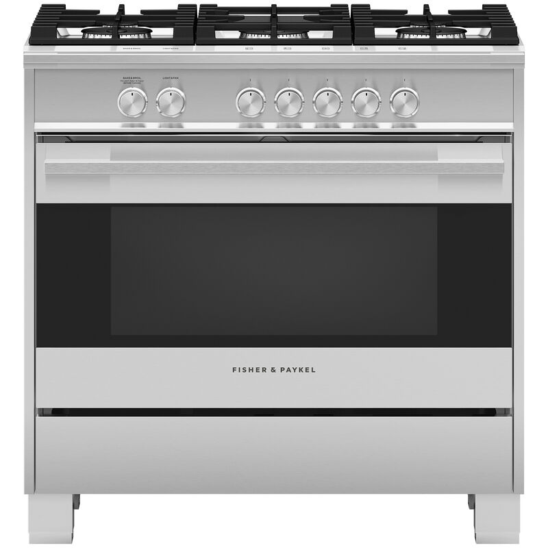 Fisher & Paykel Series 7 36 in. 4.9 cu. ft. Standard Convection Gas Range with 5 Sealed Burners - Stainless Steel, , hires