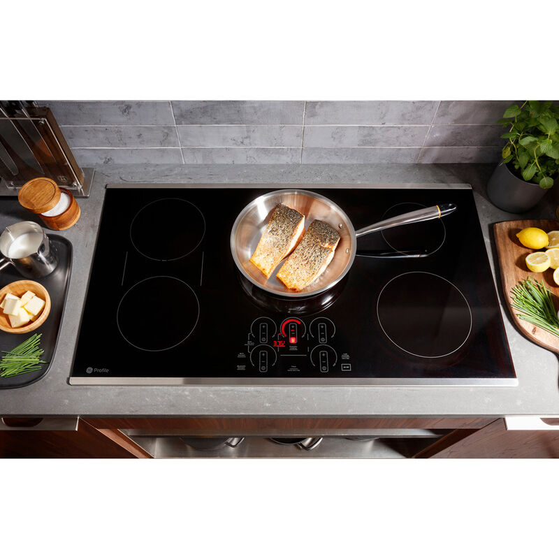 GE Profile 36 in. 5-Burner Smart Induction Cooktop with Power Burner - Black, , hires