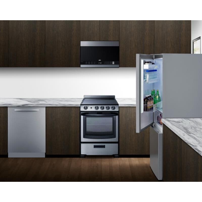 Summit 28 in. 15.1 cu. ft. Counter Depth Bottom Freezer Refrigerator - Stainless Steel, , hires