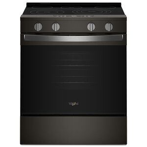 Whirlpool 30 in. 5.3 cu. ft. Smart Air-Fry Standard Convection Electric Range with Radiant Burners - Black Stainless Steel, , hires