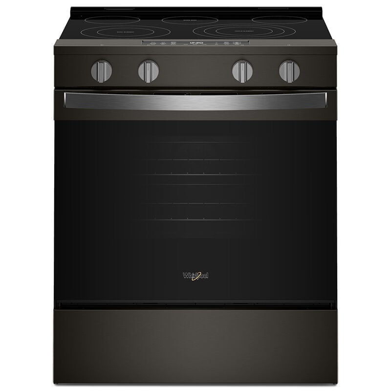 Whirlpool 30 in. 5.3 cu. ft. Smart Air-Fry Standard Convection Electric Range with Radiant Burners - Black Stainless Steel, , hires