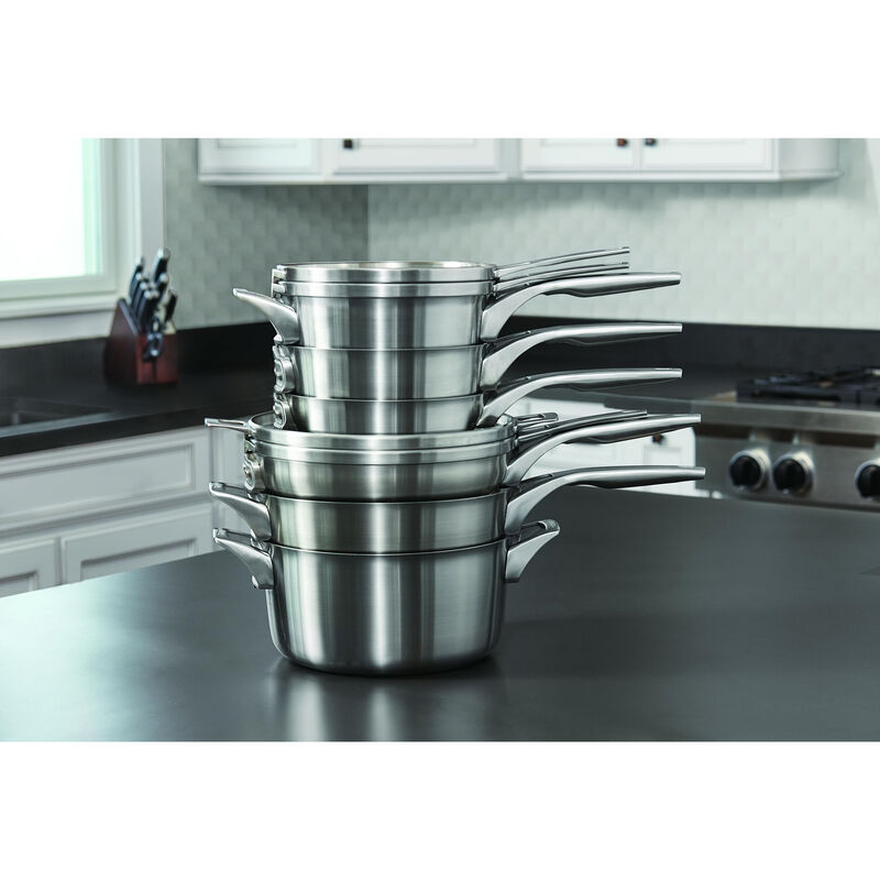 Calphalon Premier Space Saving Stainless Steel 10-Piece Set, , hires