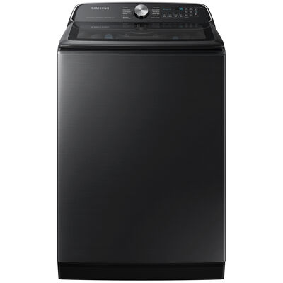 Samsung 27 in. 5.5 cu. ft. Smart Top Load Washer with Super Speed Wash - Brushed Black | WA55CG7100AV
