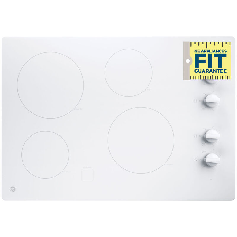 GE 30 in. 4-Burner Electric Cooktop - White, , hires