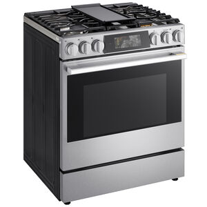 LG Signature 30 in. 6.3 cu. ft. Smart Air-Fry True European Convection Slide-in Gas Range with 5 Sealed Burners & Griddle - PrintProof Stainless Steel, , hires