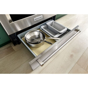 KitchenAid 30 in. 6.4 cu. ft. Air Fry True European Convection Steam Slide-In Electric Range with 4 Induction Burners - Stainless Steel, , hires