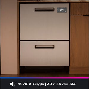 GE Profile 24 in. Smart Double Dishwasher Drawer with Front Control, 48 dBA Sound Level & Pocket Handle - Fingerprint Resistant Stainless, , hires