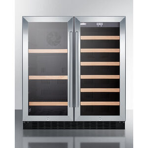 Summit 30 in. Undercounter Wine Cooler with Dual Zones & 33 Bottle Capacity Stainless Steel, , hires