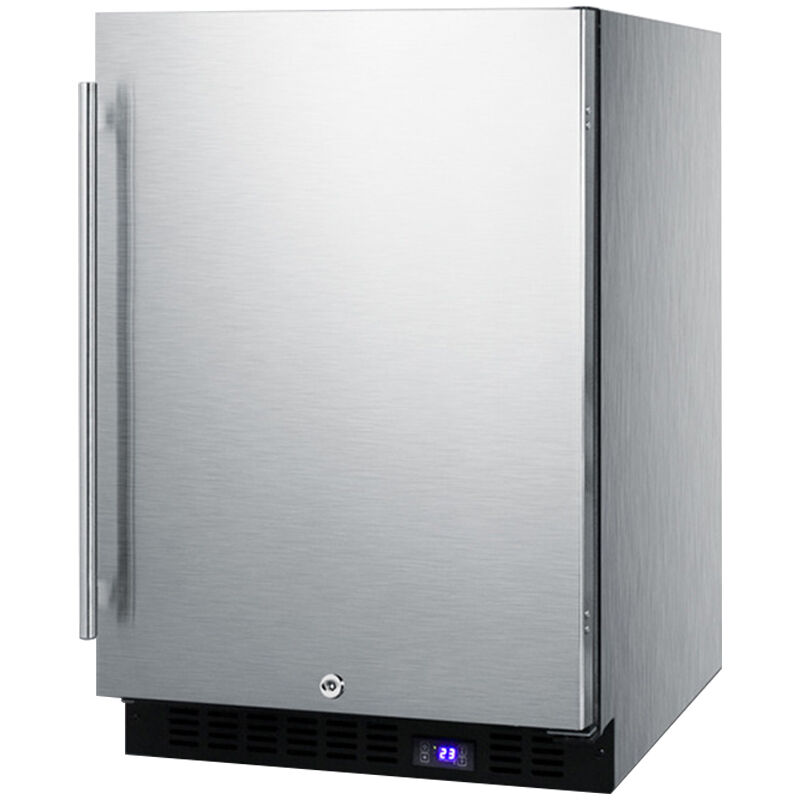 Summit Commercial 24" 4.7 Cu. Ft. Built-In/Freestanding Upright Compact Freezer with Adjustable Shelves & Digital Control - Stainless Steel, , hires