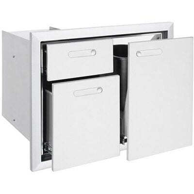 Lynx 30 in. Trash Center & Double Drawers - White | LTA304