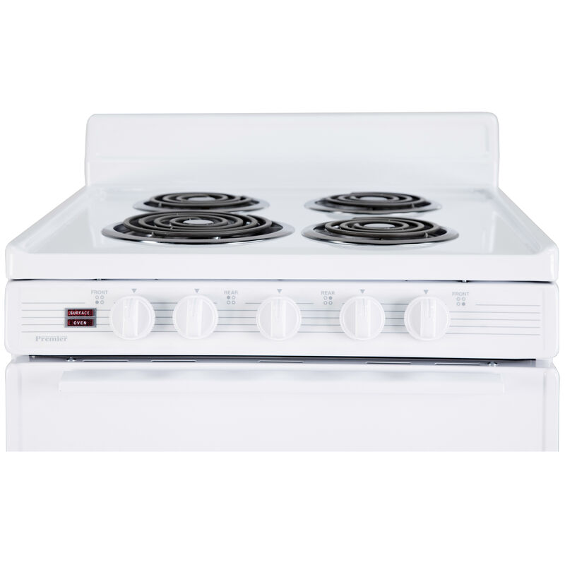 Premier 24 in. 3.0 cu. ft. Oven Freestanding Electric Range with 4 Coil Burners - White, , hires