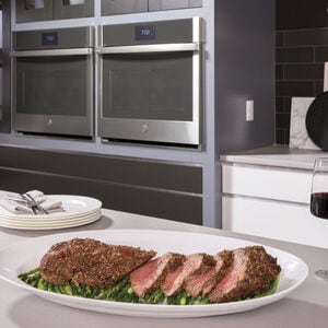 GE Profile 30 in. 10 cu. ft. Smart Top Control Electric Double Wall Oven with True European Convection - Stainless Steel, Stainless Steel, hires