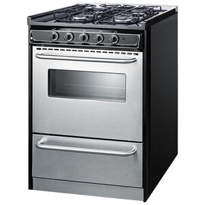 Summit 24 in. 2.9 cu. ft. Oven Slide-In Natural Gas Range with 4 Sealed Burners - Stainless Steel, , hires