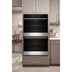 Whirlpool 30 in. 10.0 cu. ft. Electric Smart Double Wall Oven with Standard Convection & Self Clean - Fingerprint Resistant Stainless Steel, , hires