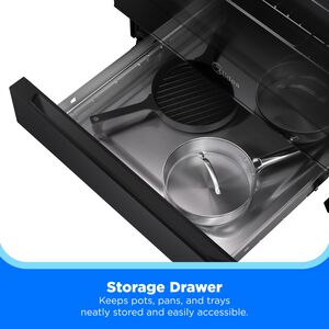 Midea 30 in. 6.3 cu. ft. Electric Range with Radiant Burners - Black, Black, hires