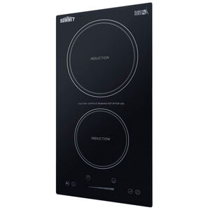 Summit 12 in. 2-Burner Induction Cooktop with Simmer Burner - Black, , hires
