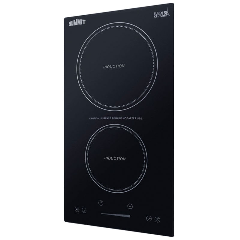 Summit 12 in. 2-Burner Induction Cooktop with Simmer Burner - Black, , hires