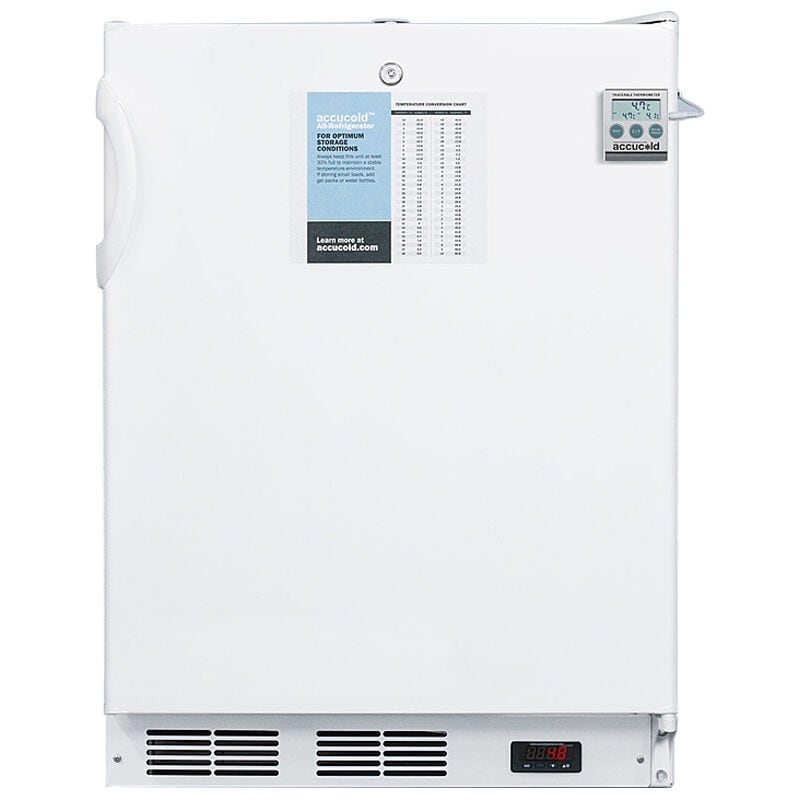 Summit AccuCold 24 in. 5.5 cu. ft. ADA Compliant Compact Freezerless Refrigerator - White, , hires