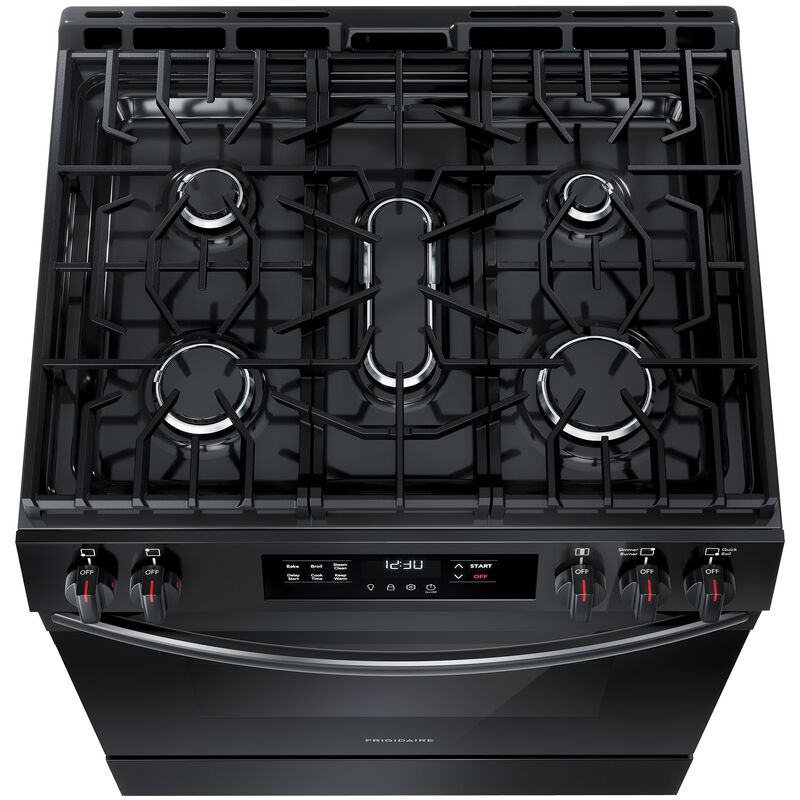 Frigidaire 30 in. 5.1 cu. ft. Slide-In Gas Range with 5 Sealed Burners - Black, , hires