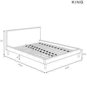 Skyline Furniture Linen Fabric Upholstered King Size Platform Bed - Olive, , hires