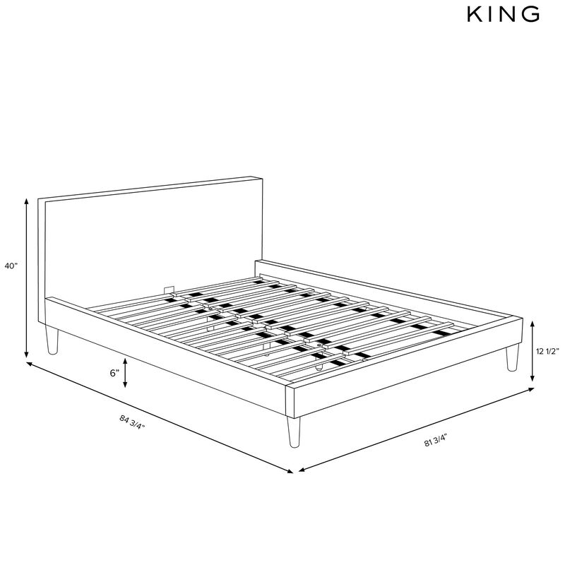 Skyline Furniture Linen Fabric Upholstered King Size Platform Bed - Olive, , hires