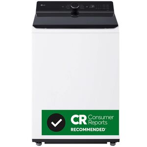 LG 27 in. 5.3 cu. ft. Smart Top Load Washer with Agitator, TurboWash3D Technology & AI Sensing - Alpine White, Alpine White, hires