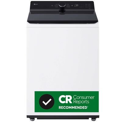 LG 27 in. 5.3 cu. ft. Smart Top Load Washer with Agitator, TurboWash3D Technology & AI Sensing - Alpine White | WT8405CW