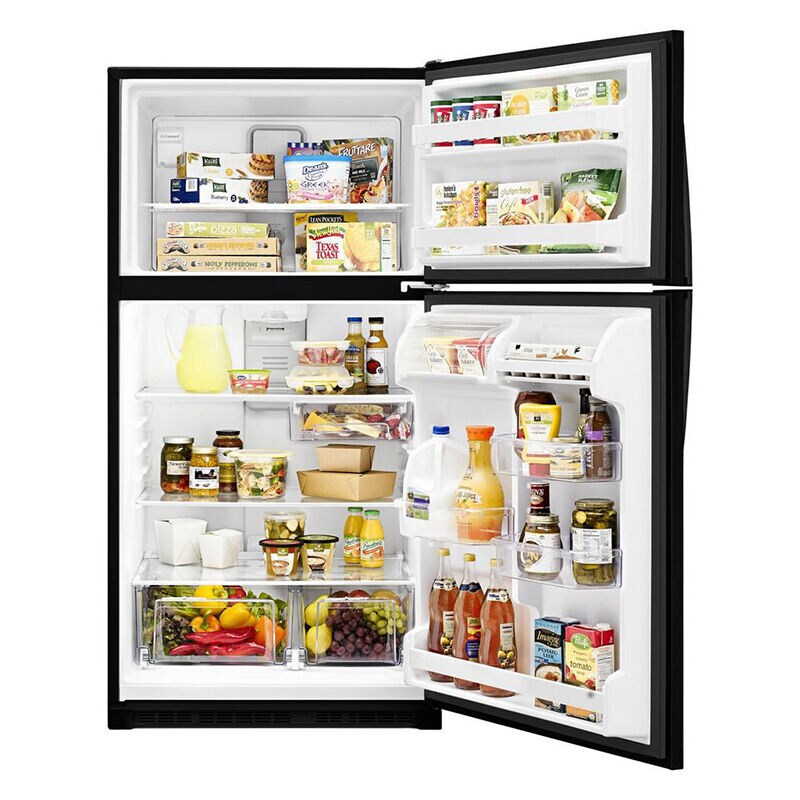 Whirlpool 33 in. 20.5 cu. ft. Top Freezer Refrigerator - Black, Black, hires