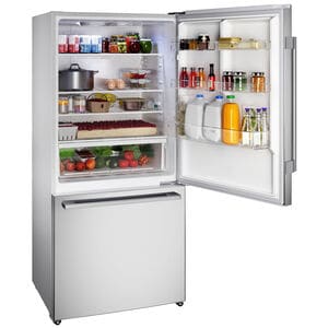 Bosch 100 Series 33 in. 17.2 cu. ft Counter Depth Bottom Freezer Refrigerator with Ice Maker - Stainless Steel, , hires