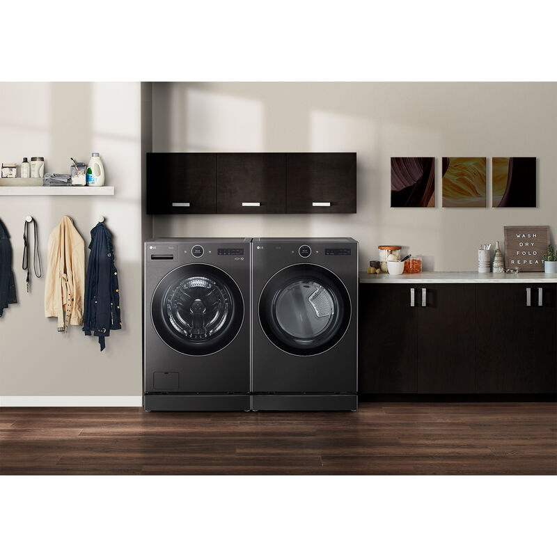 LG ADA Compliant Laundry Pedestal Riser for Washer - Black Steel, Black Steel, hires