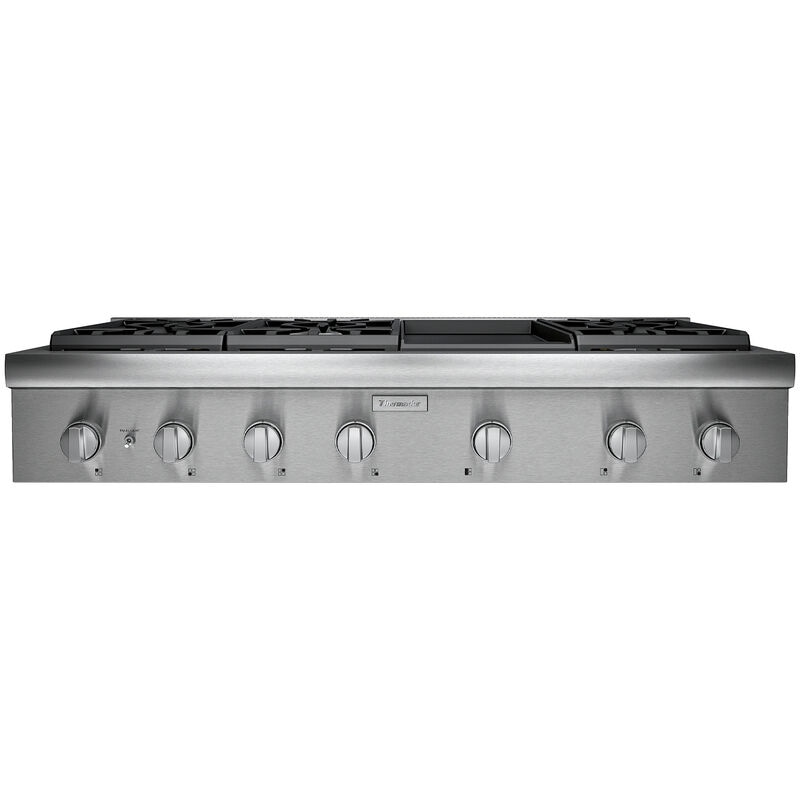 Thermador Professional Series 48 in. 6-Burner Natural Gas with Griddle, Simmer Burner & Power Burner - Stainless Steel, , hires