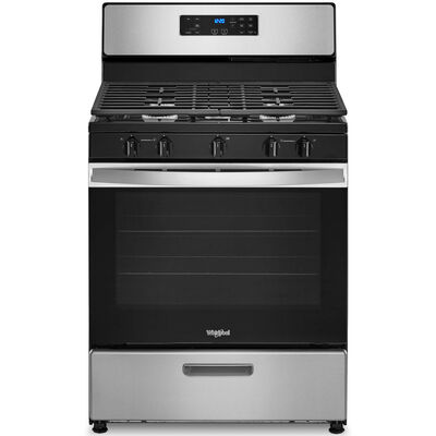 Whirlpool 30 in. 5.1 cu. ft. Oven Freestanding Gas Range with 5 Sealed Burners - Stainless Steel | WFG505M0MS