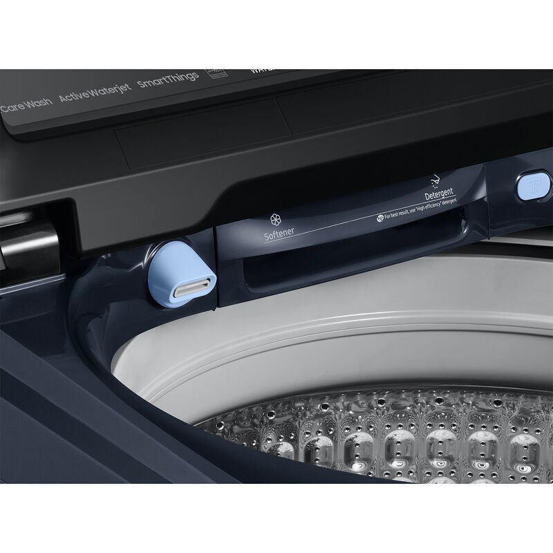 Samsung 27 in. 5.4 cu. ft. Smart Top Load Washer with Pet Care Solution & Super Speed Wash - Brushed Navy, Brushed Navy, hires
