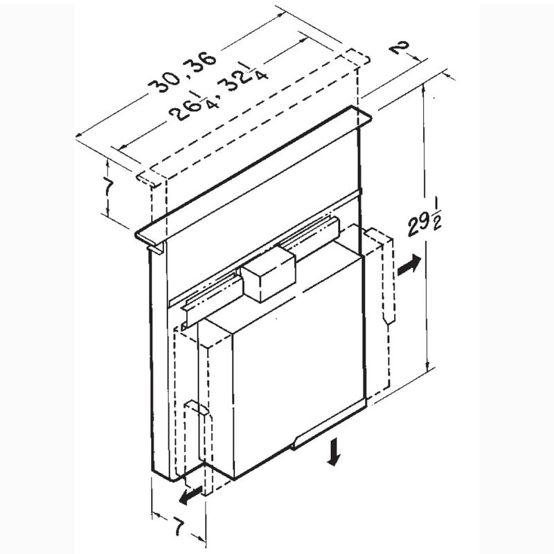 Broan 27000 Eclipse Series 30 in. Ducted Downdraft with 600 CFM - Stainless Steel, , hires