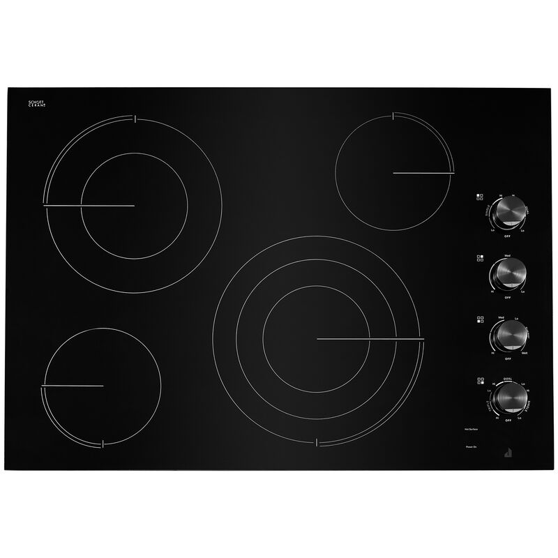 JennAir Oblivian Glass 30 in. 4-Burner Electric Cooktop with Simmer Burner & Power Burner - Black, , hires