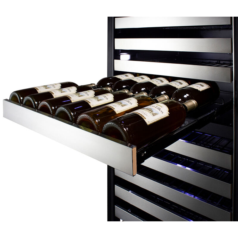 Summit 24 in. Wine Cooler with Wire Racks, Multi-Temperature Zones & 149 Bottle Capacity - Stainless Steel, , hires