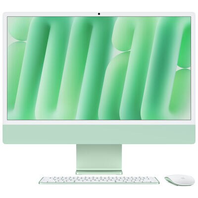 Apple iMac with 24-inch 4.5K Retina Display, M4 8-Core Chip, 16GB RAM, 256GB Storage, 8-Core GPU, 2 USB Ports, Green | MWUE3LL-A