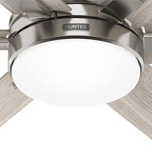 Hunter 52 in. Georgetown Energy Star HunterExpress Ceiling Fan with LED Light Kit & Handheld Remote - Brushed Nickel, , hires