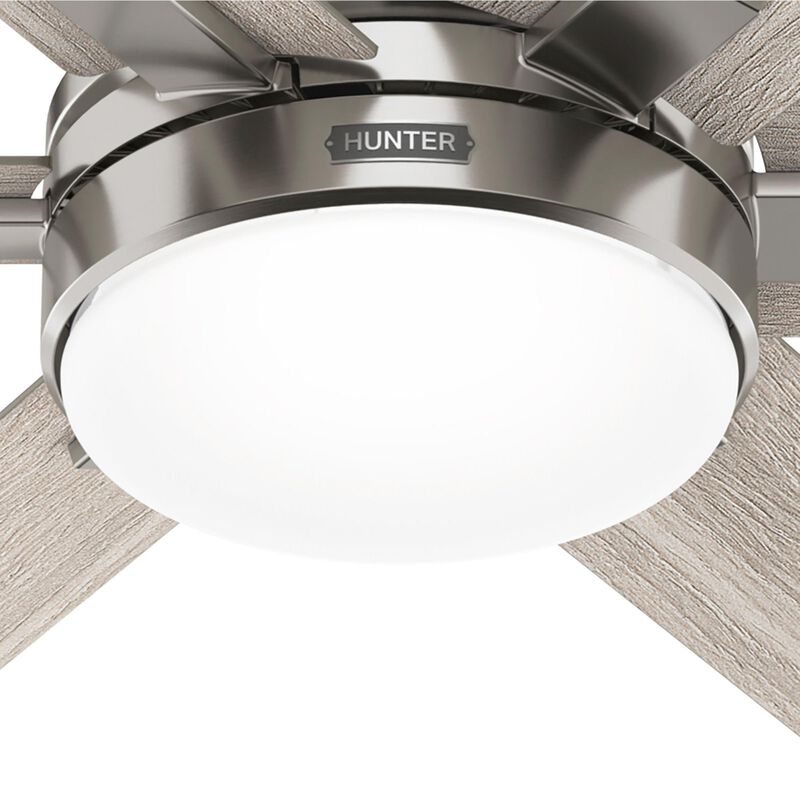 Hunter 52 in. Georgetown Energy Star HunterExpress Ceiling Fan with LED Light Kit & Handheld Remote - Brushed Nickel, , hires