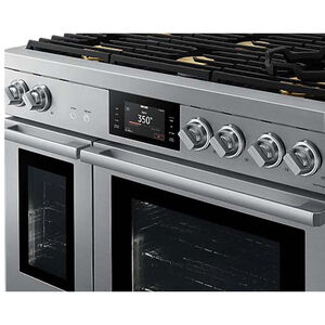 Dacor 48 in. 7.7 cu. ft Smart Air Fry Convection Double Oven Freestanding Gas Range with 6 Sealed Burners - Silver Stainless, , hires