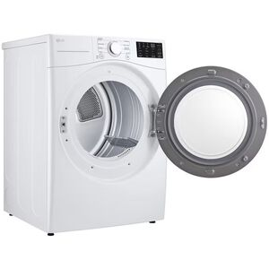 LG 27 in. 7.4 cu. ft. Stackable Electric Dryer with FlowSense Duct Clogging Indicator & Sensor Dry - White, White, hires