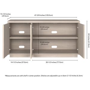 Preston & Cole Waverly 47.5" Wide TV Stand for TVs up to 55" - Alder White, , hires