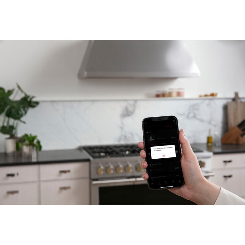 Monogram 48 in. Smart Ducted Standard Style Range Hood with 1220 CFM, 4 Fan Speeds & 1 LED Light - Stainless Steel, , hires