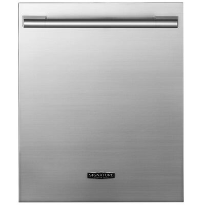 Signature Kitchen Suite 24 in. Smart Built-In Dishwasher with Top Control, 40 dBA Sound Level, 15 Place Settings, 10 Wash Cycles & Sanitize Cycle - Stainless Steel | SKSDW2401S