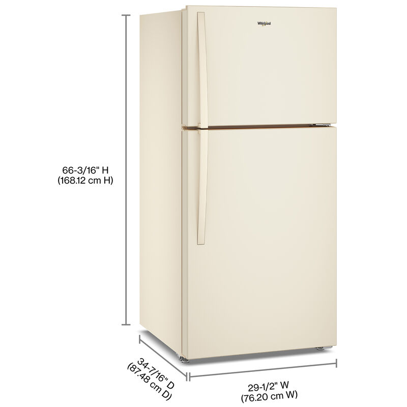 Whirlpool 30 in. 19.3 cu. ft. Garage-Ready Top Freezer Refrigerator - Biscuit, , hires